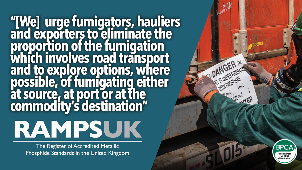 RAMPS UK urges pest controllers to stop fumigating in transit